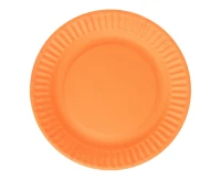 Paper plates, orange, 18 cm, 6 pcs.