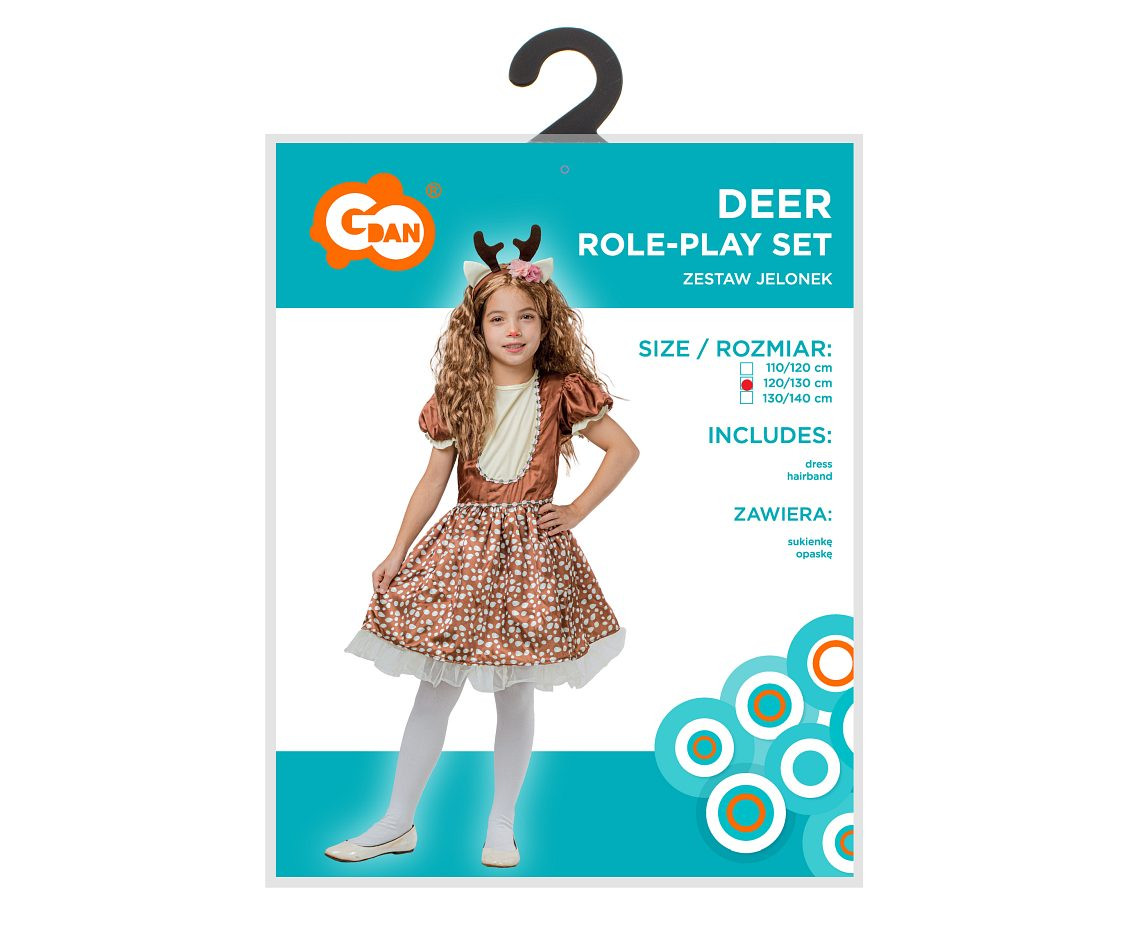 Role play-set for kids Deer (dress, hairband), size 120/130 cm