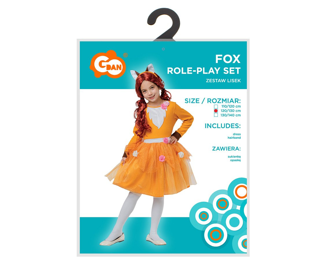 Role play-set for kids Fox (dress, hairband), size 120/130 cm