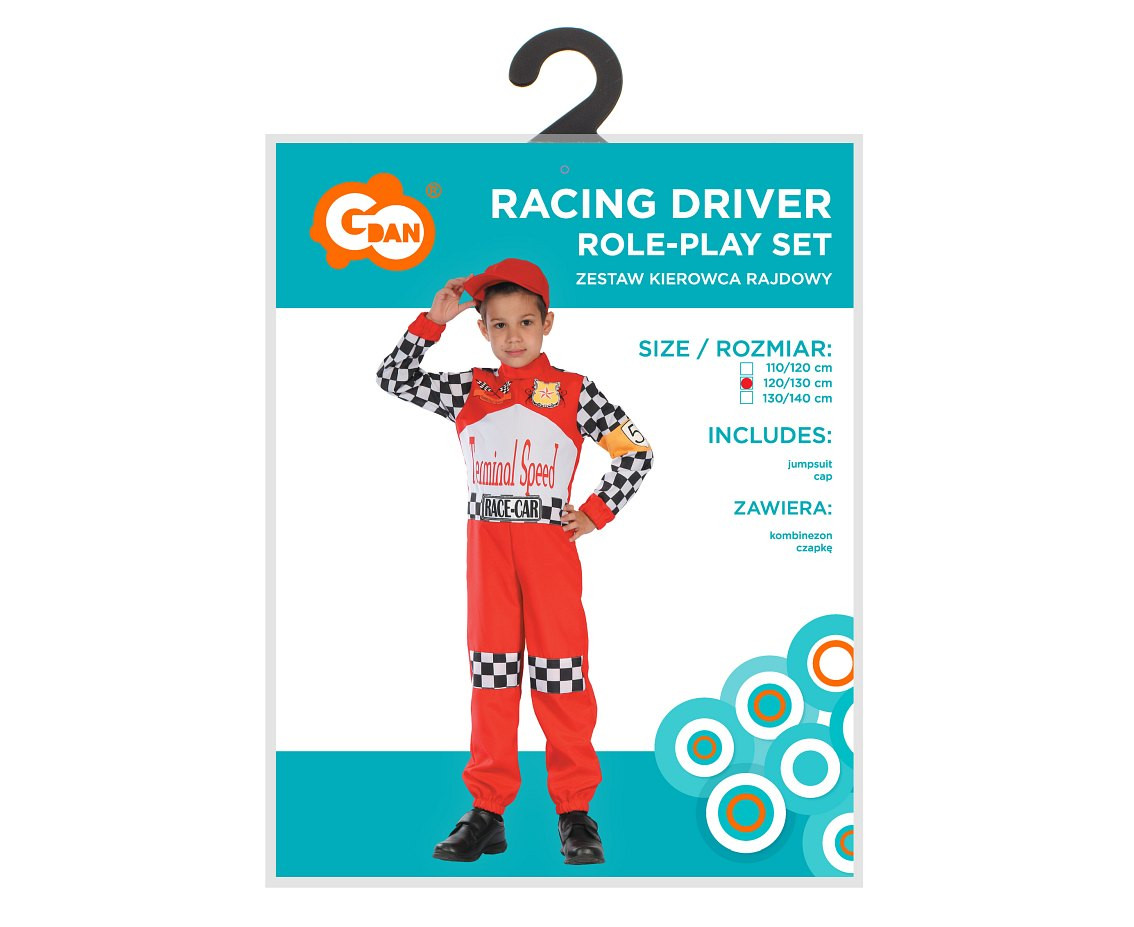 Role play-set for kids Racing Driver (jumpsuit, cap), size 120/130 cm