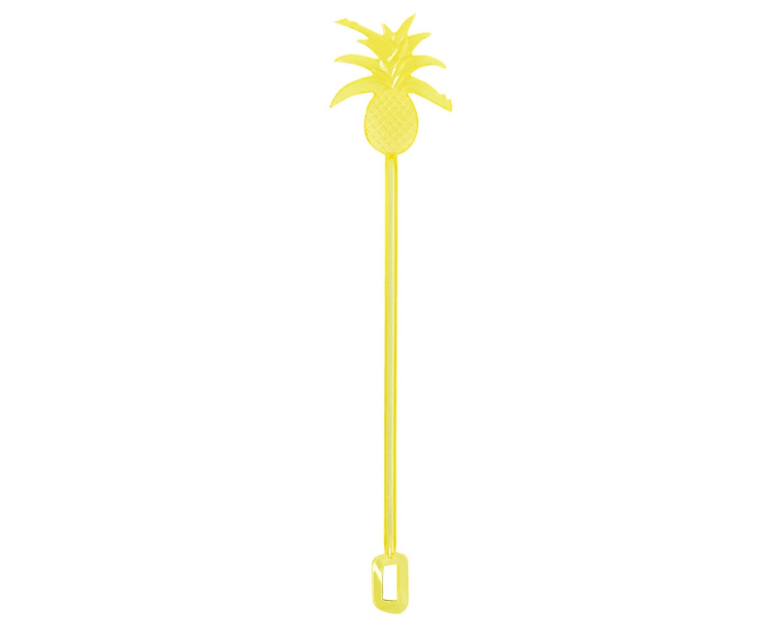Plastic stirrer Pineapple ,4 colors, 23,5 cm, 12 pcs