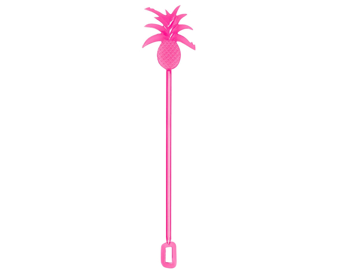 Plastic stirrer Pineapple ,4 colors, 23,5 cm, 12 pcs