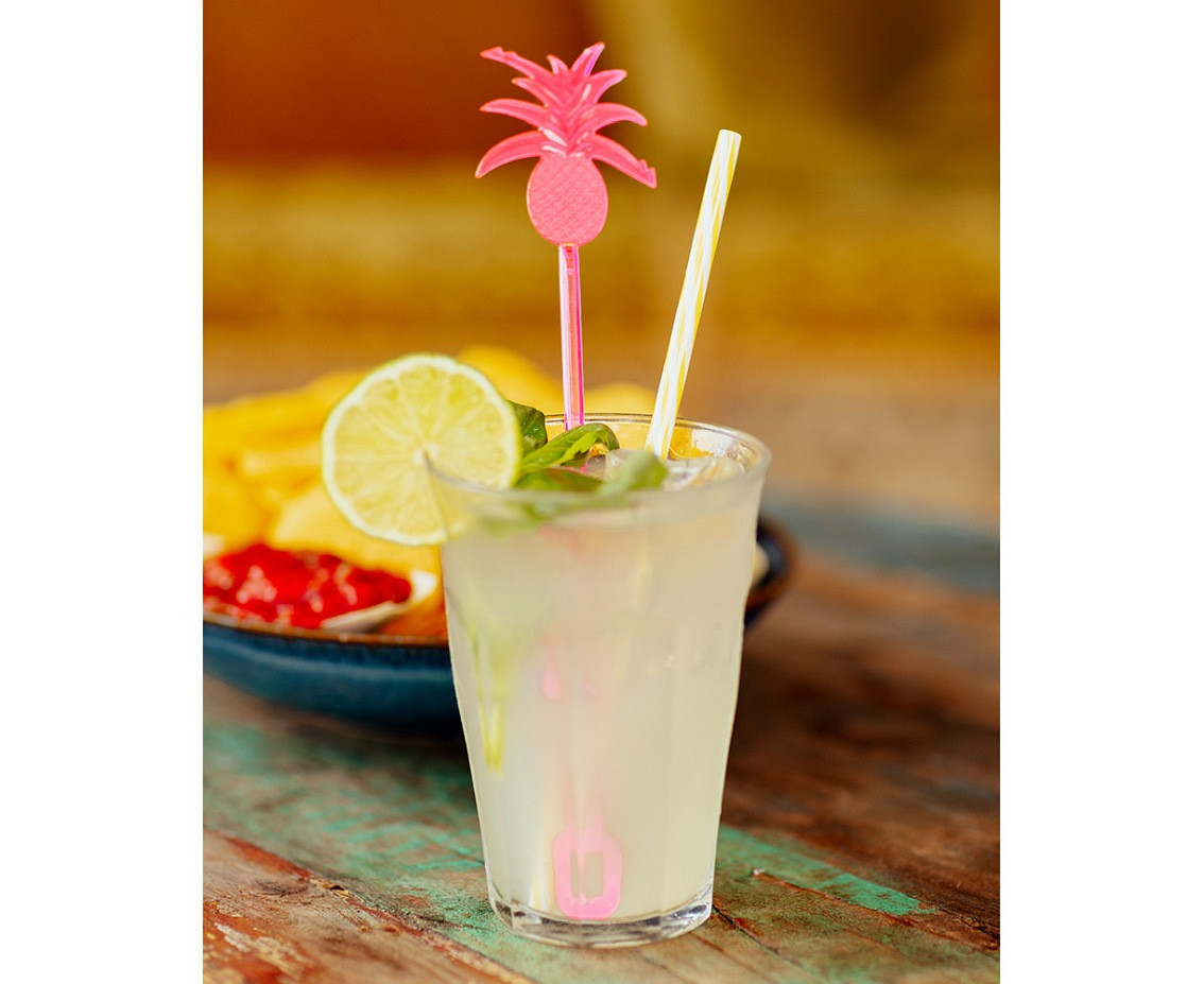 Plastic stirrer Pineapple ,4 colors, 23,5 cm, 12 pcs