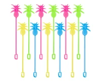 Plastic stirrer Pineapple ,4 colors, 23,5 cm, 12 pcs