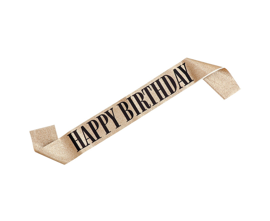 Sash ?Happy Birthday? gold