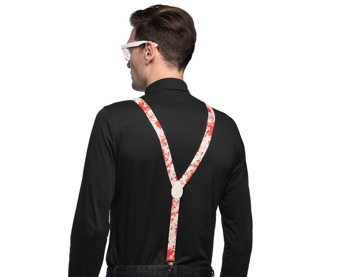 Accessory set Bloody (party glasses, bow tie and suspenders)