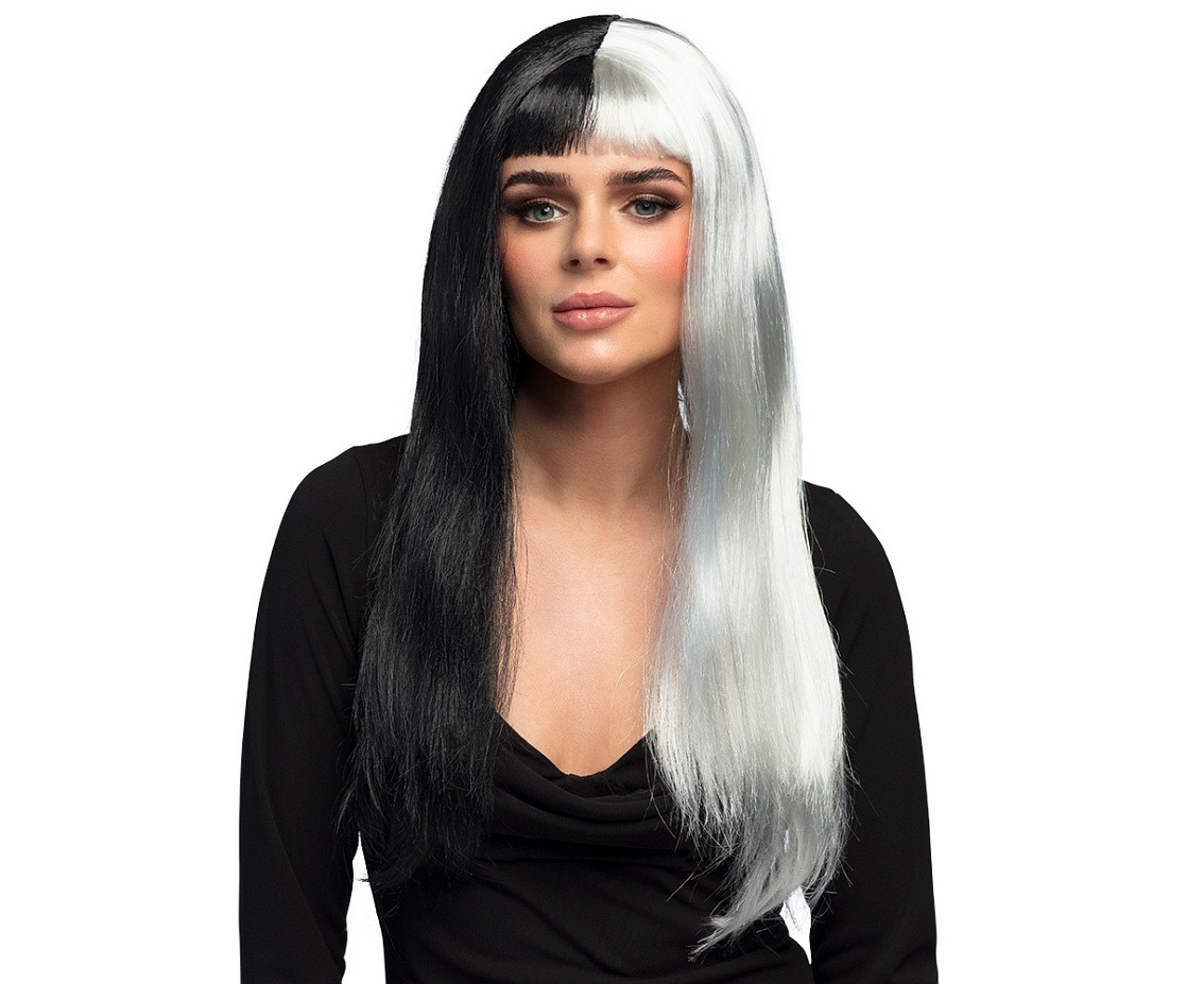 Wig Evil temptress black-white