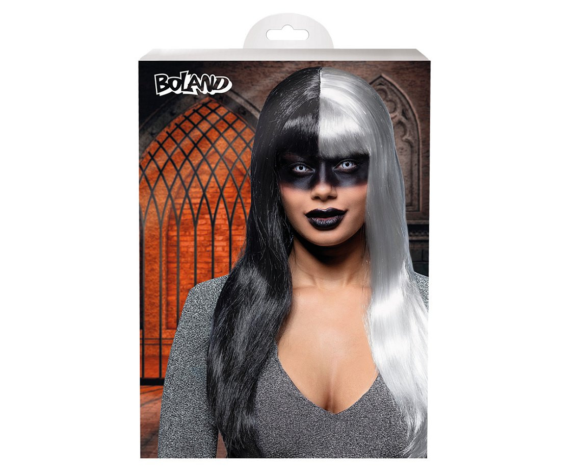 Wig Evil temptress black-white