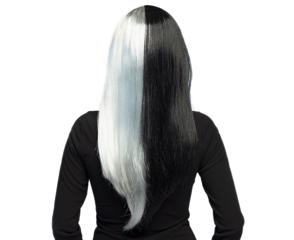 Wig Evil temptress black-white