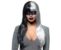 Wig Evil temptress black-white