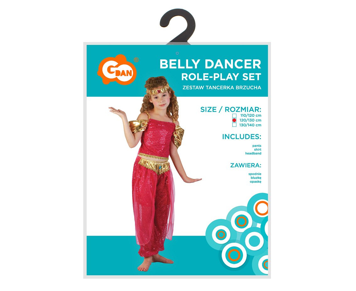 Role-play set for kids Belly Dancer (pants, shirt, headband), size 120/130 cm
