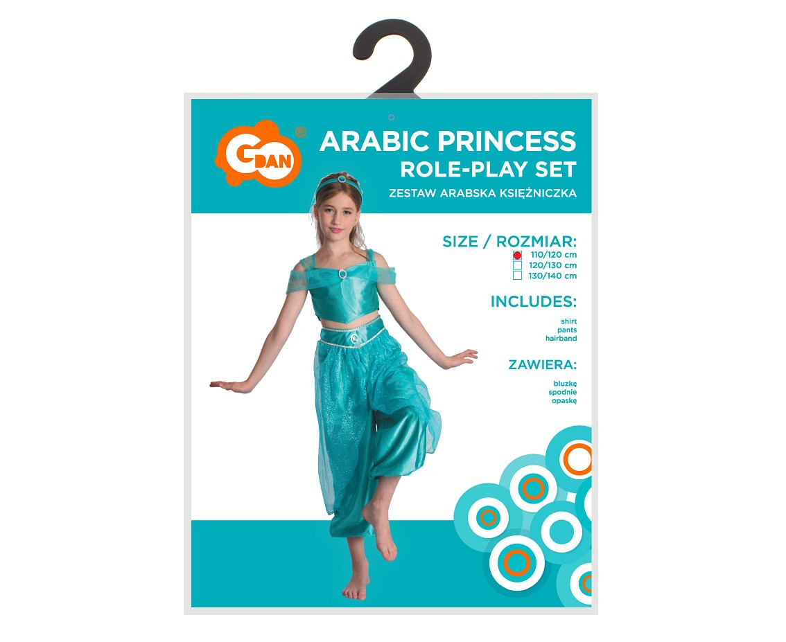 Role play-set for kids Arabic Princess (shirt, pants, hairband), size 110/120 cm