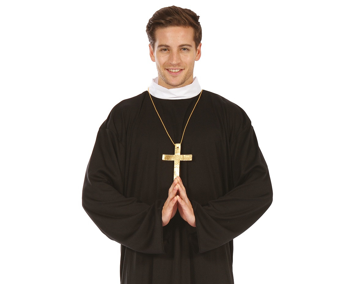 Costume for adult Priest (robe with collar), one size