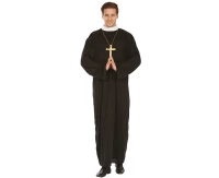Costume for adult Priest (robe with collar), one size