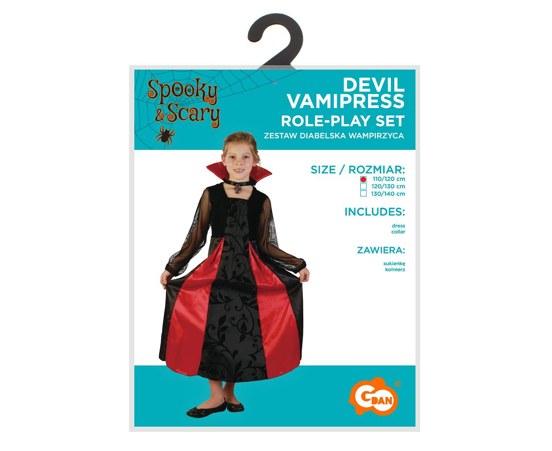 Role play-set for child Devil Vamipress (dress, collar), size 110/120 cm EOL
