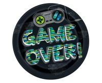 Paper plates GAME OVER 9", 8 pcs