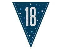 Girland 18th birthday, blue