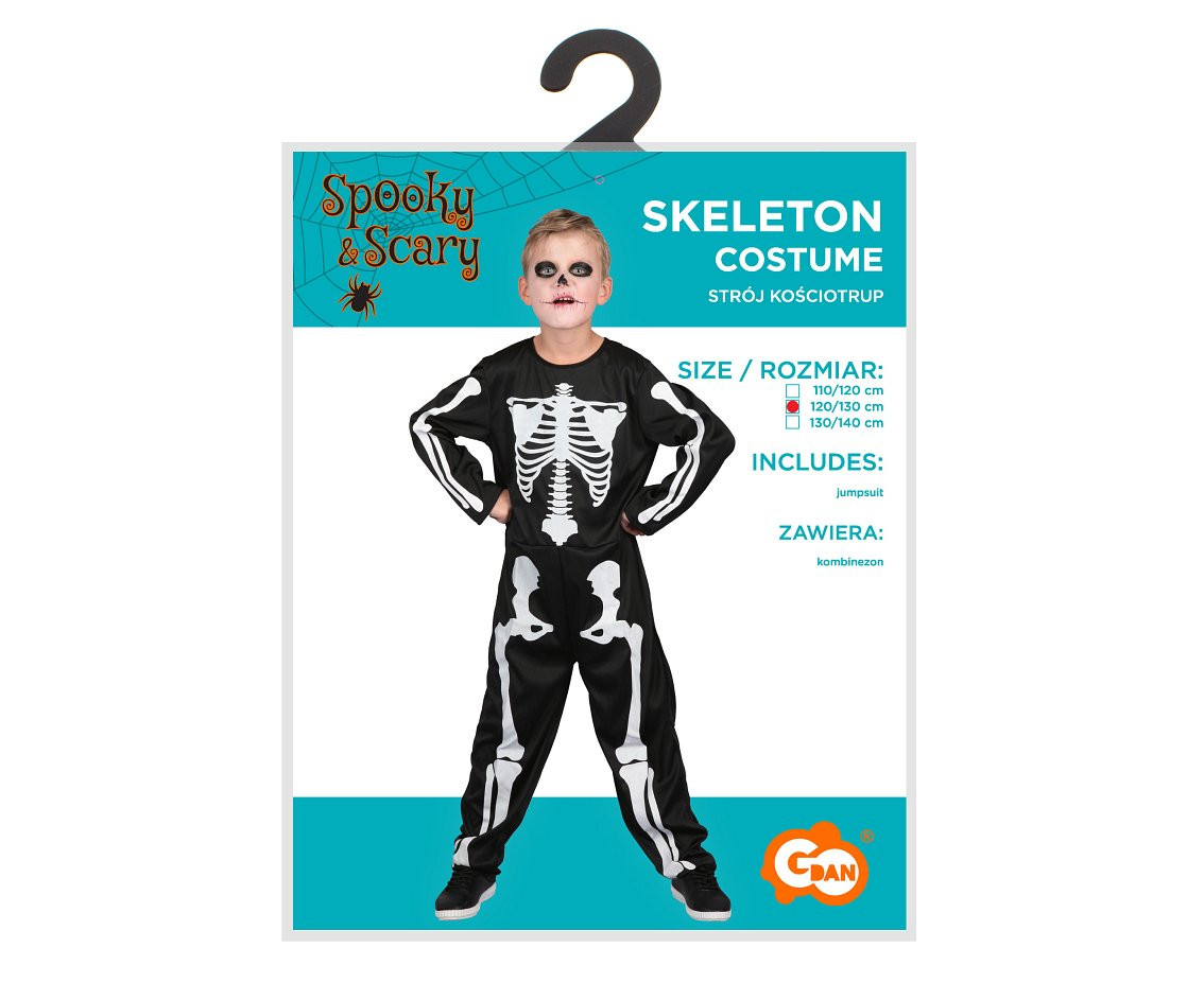 Costume for child Skeleton (jumpsuit), size 120/130 cm