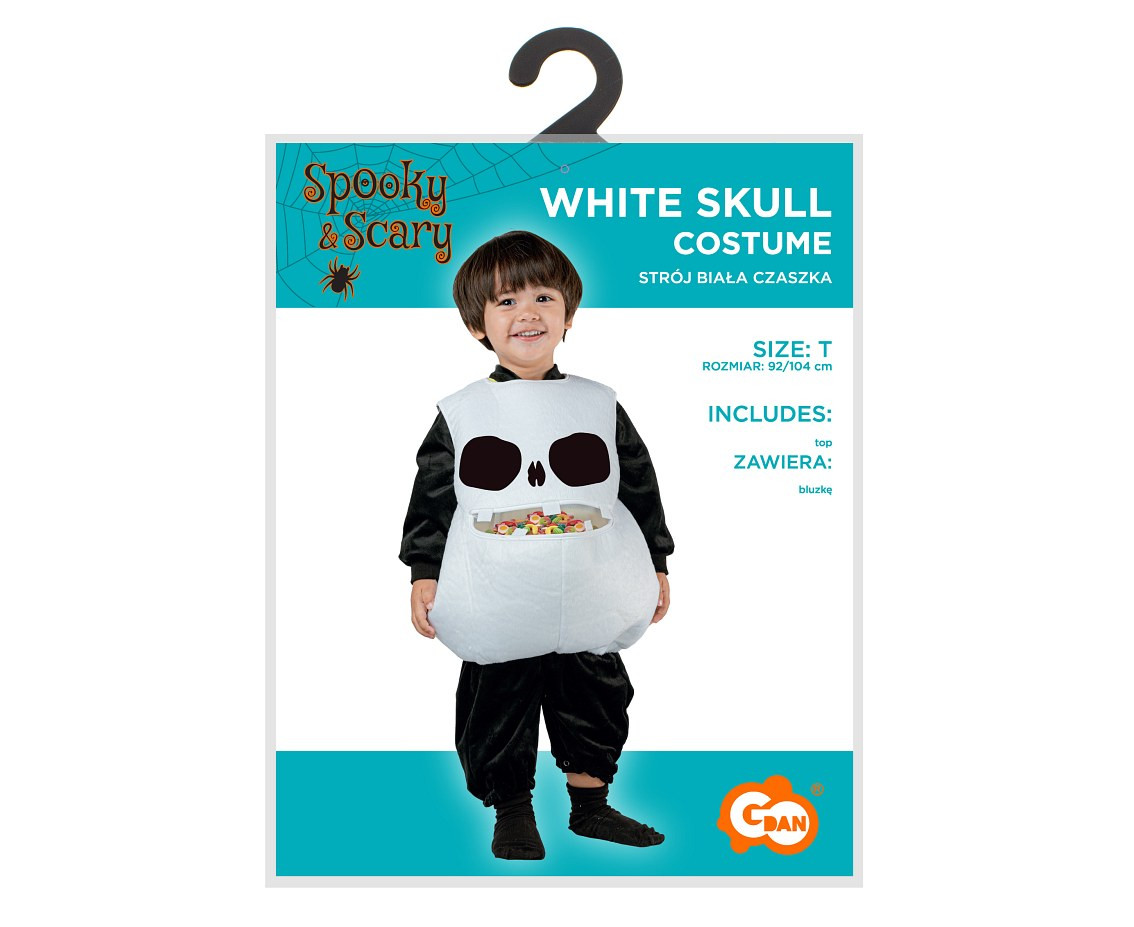 Costume for child White Skull (top), size 92/104 cm