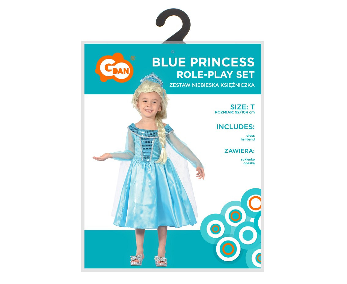 Role play-set for child Blue Princess (dress, hairband), size 92/104 cm