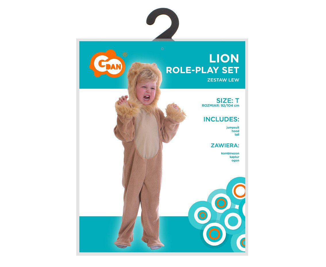 Role play-set for child Lion (jumpsuit, hood, tail), size 92/104 cm