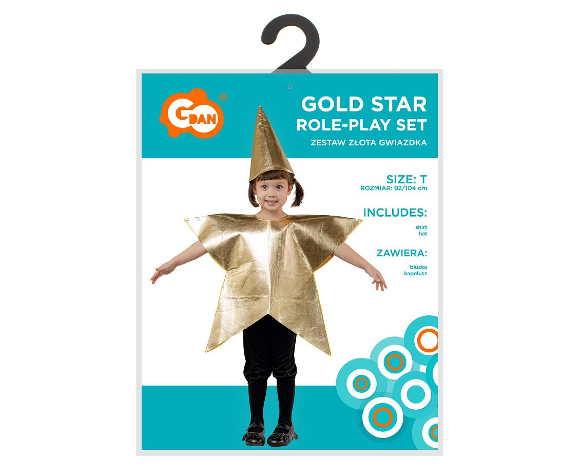Role play-set for child Gold Star (shirt, hat), size 92/104 cm