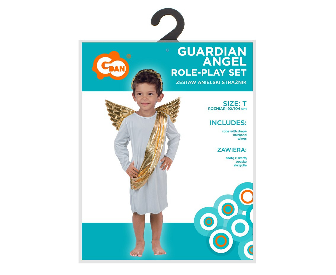 Role play-set for child Guardian Angel (robe with drape, hairband, wings), size 92/104 cm