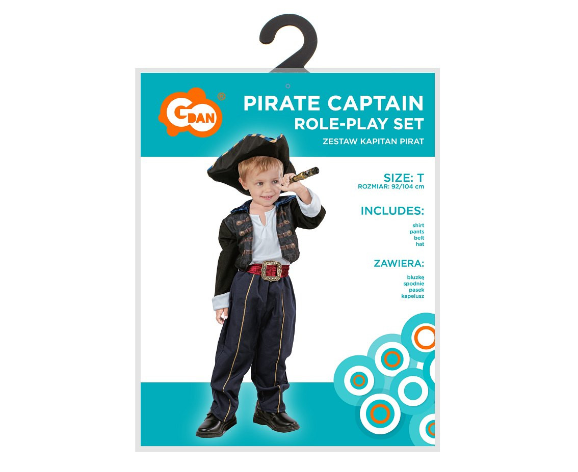 Role play-set for child Pirate Captain (shirt, pants, belt, hat), size 92/104 cm