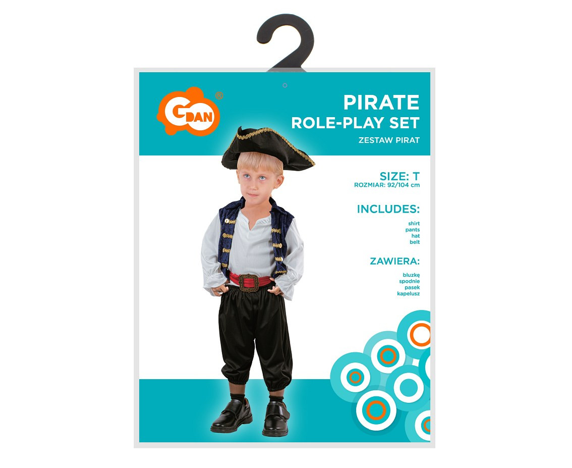 Role play-set for child Pirate (shirt, pants, hat, belt), size 92/104 cm