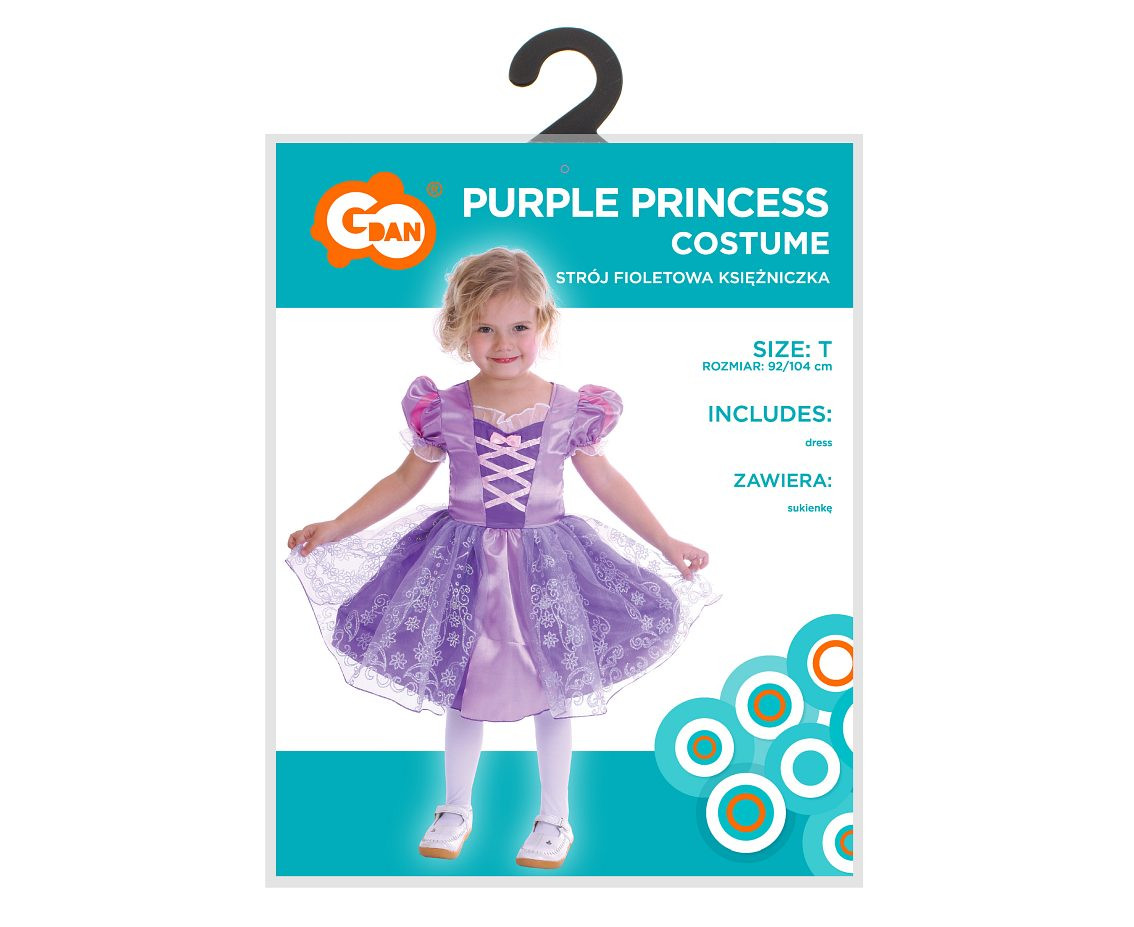 Costume for child Purple Princess (dress), size 92/104 cm