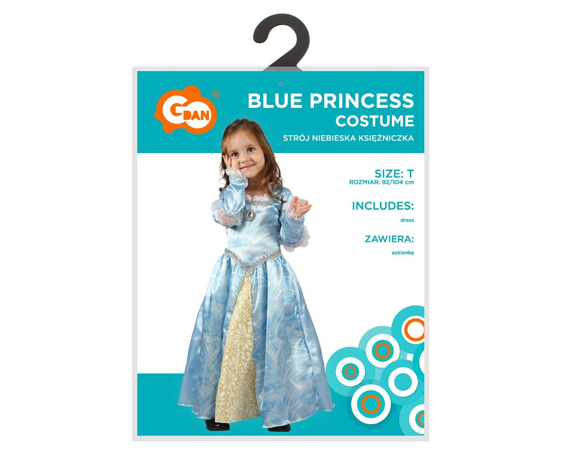 Costume for child Blue Princess (dress), size 92/104 cm