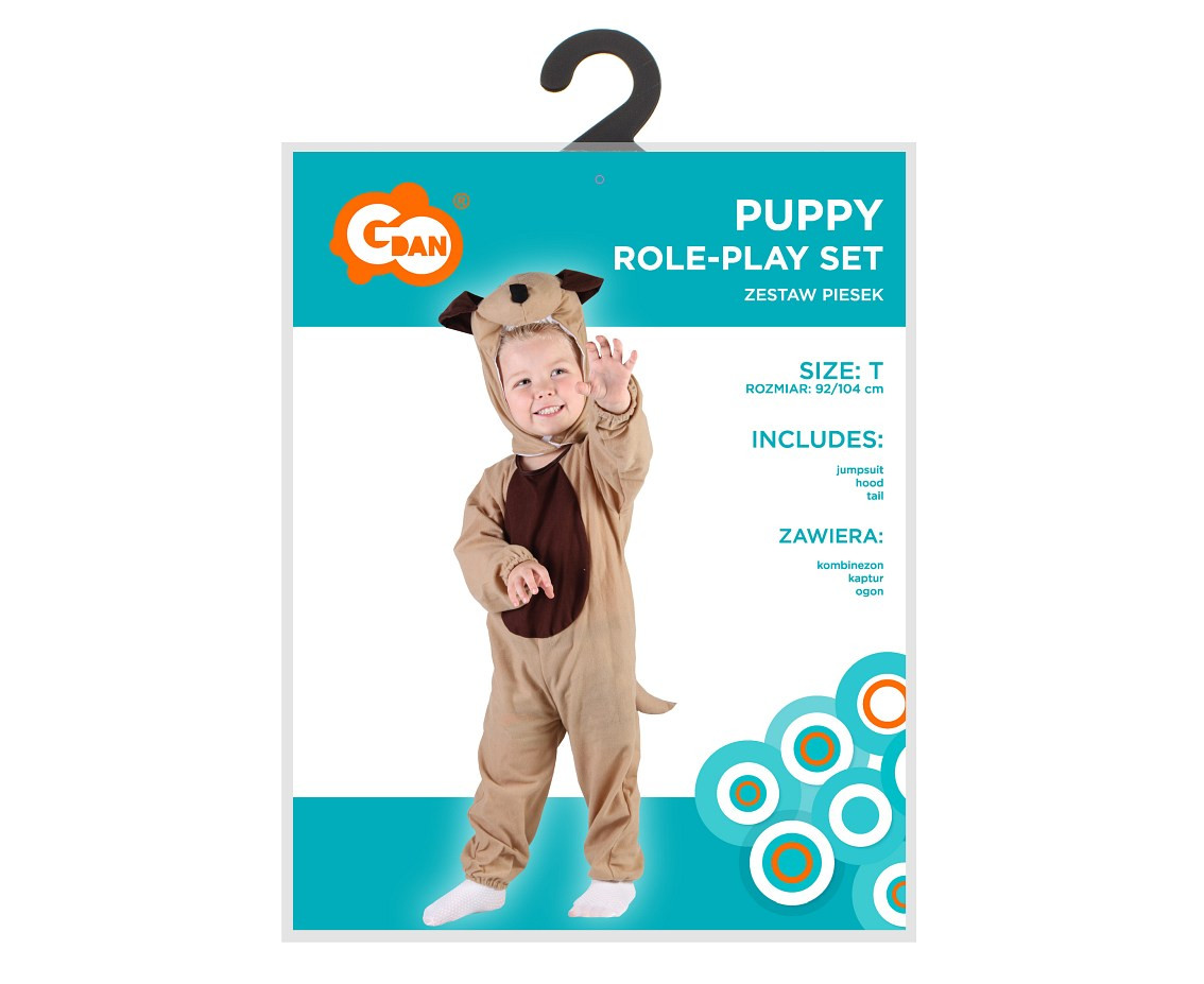 Role play-set for child Puppy (jumpsuit, hood, tail), size 92/104 cm
