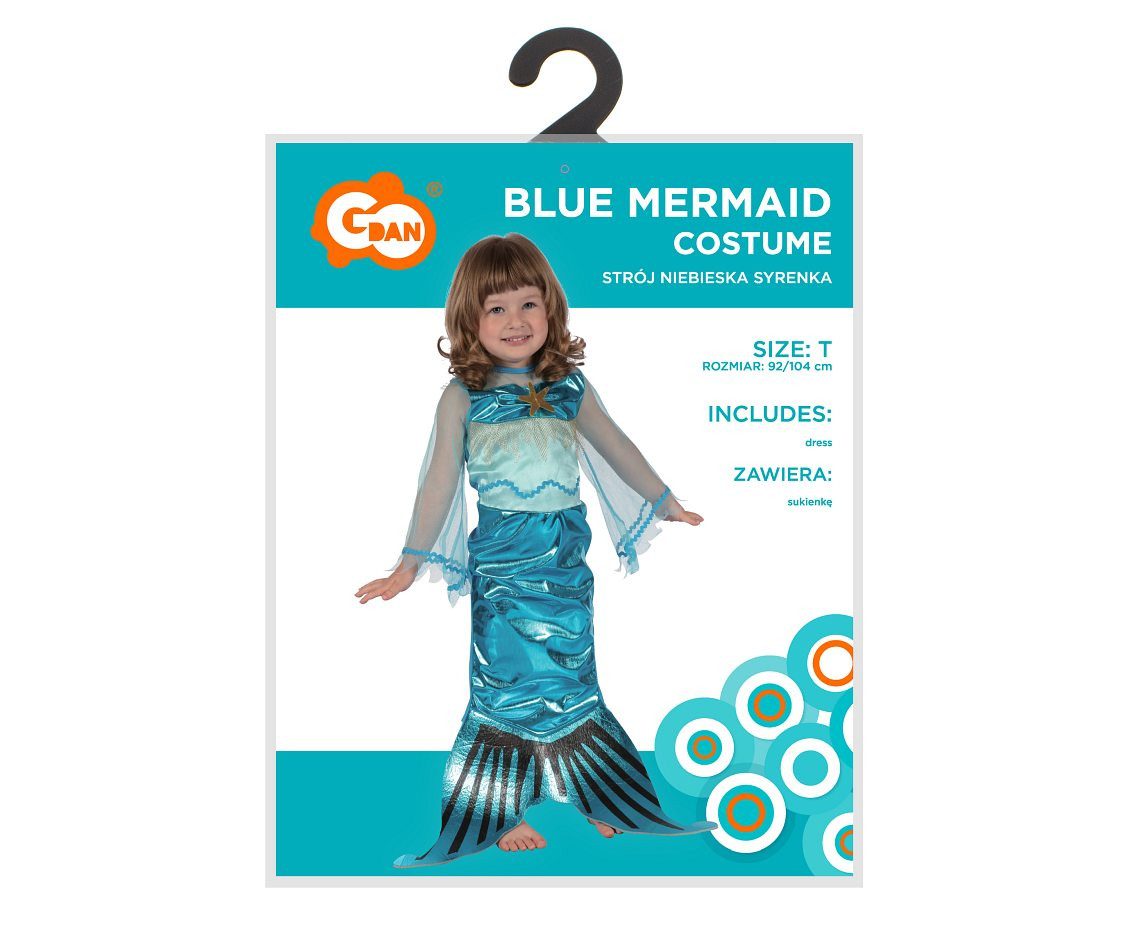 Costume for child Blue Mermaid (dress), size 92/104 cm