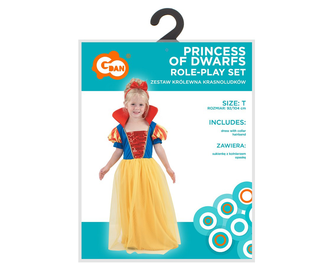 Role play-set for child Princess of Dwarfs (dress with collar, hairband), size 92/104 cm