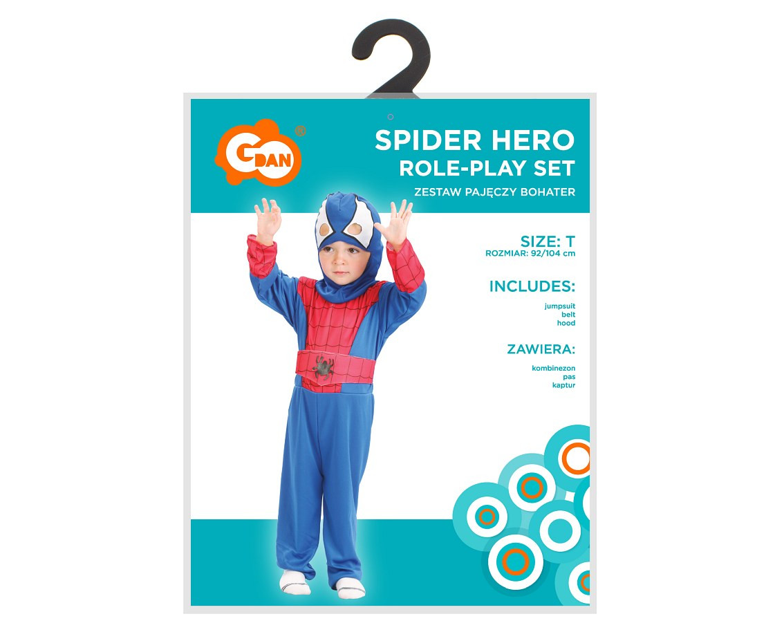 Role-play set for kids Spider Hero (jumpsuit, belt, hood), size 92/104 cm