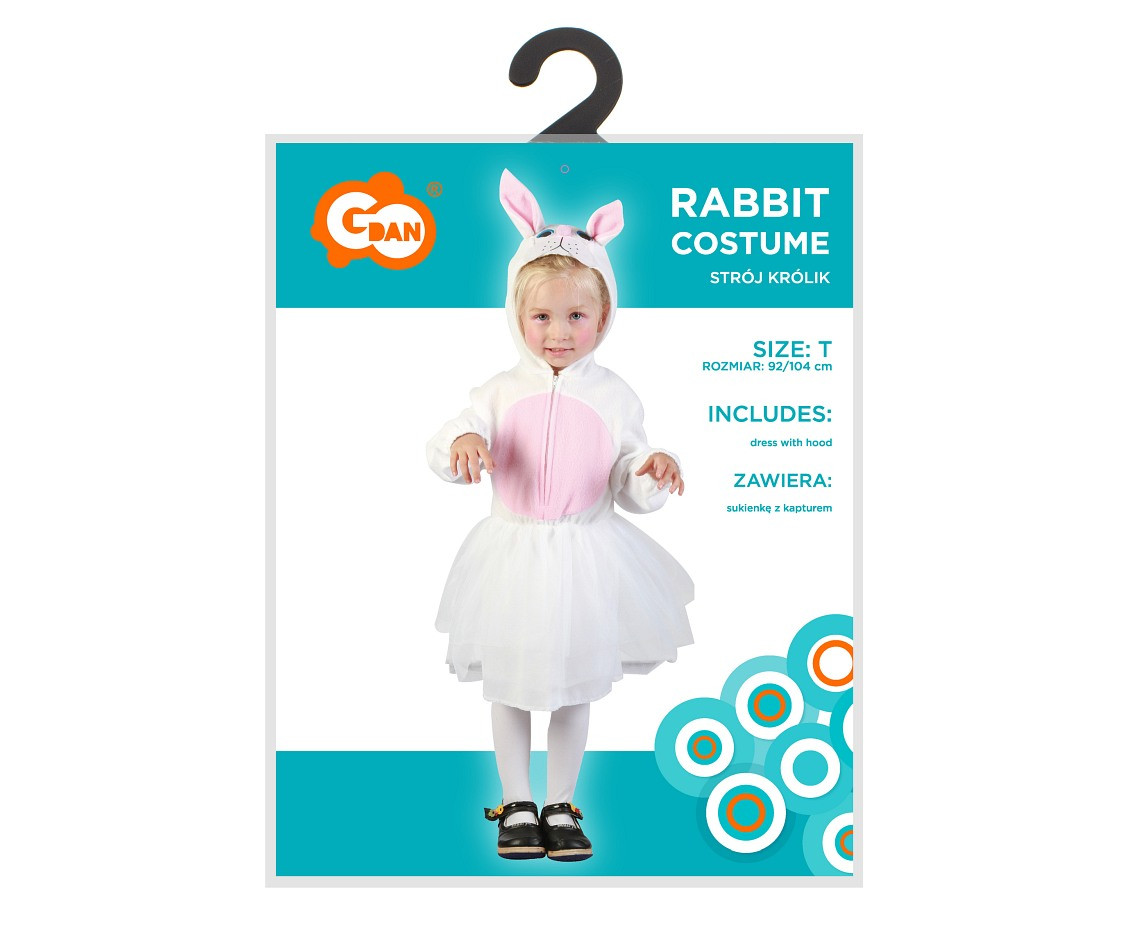 Costume for child Rabbit (dress with hood), size 92/104 cm