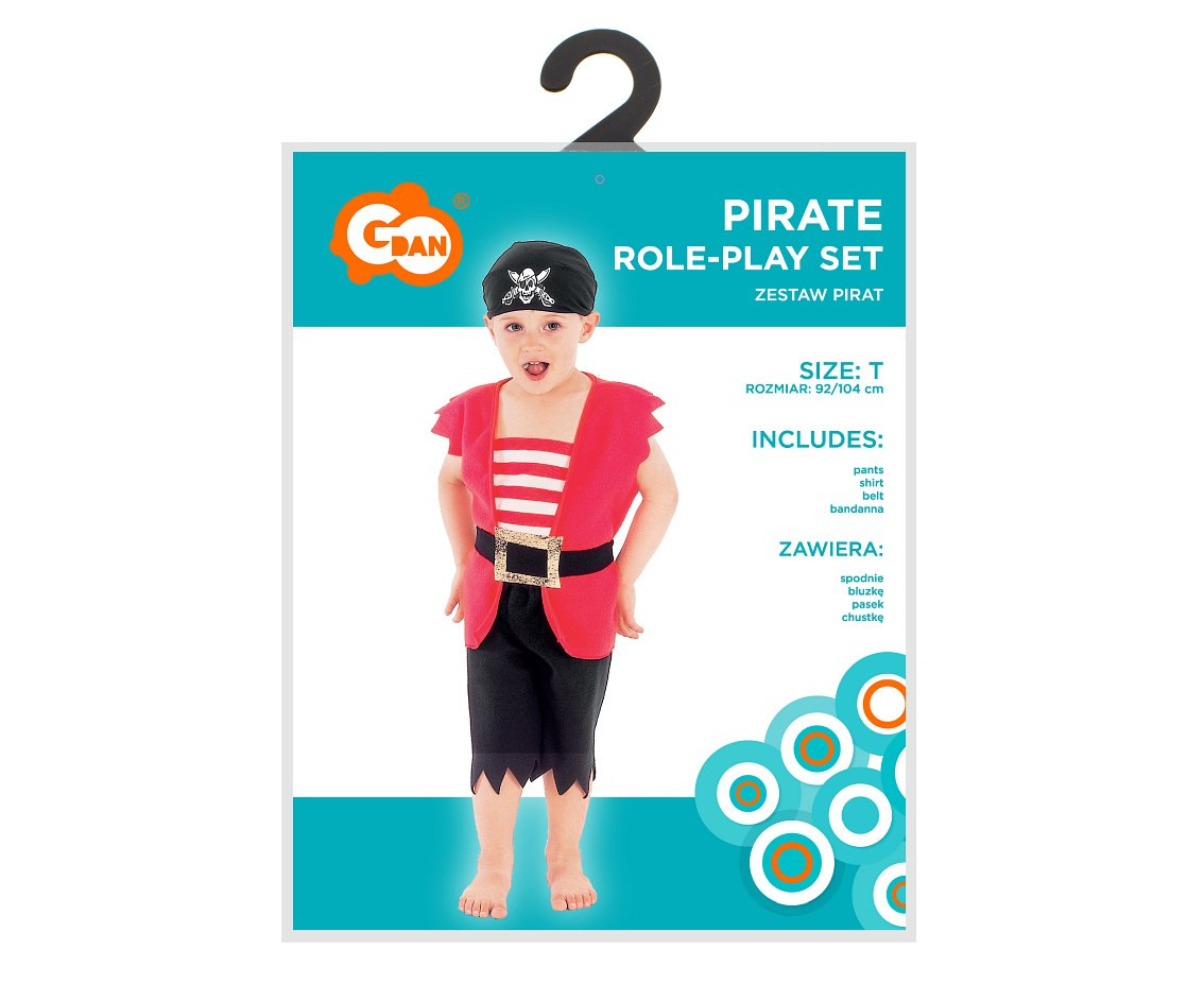 Role play-set for child Pirate (pants, shirt, belt, bandanna), size 92/104 cm