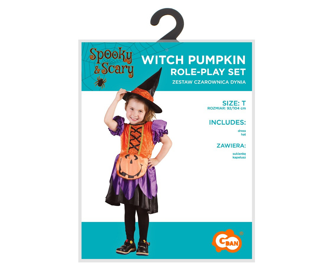 Role play-set for child Witch Pumpkin (dress, hat), size 92/104 cm