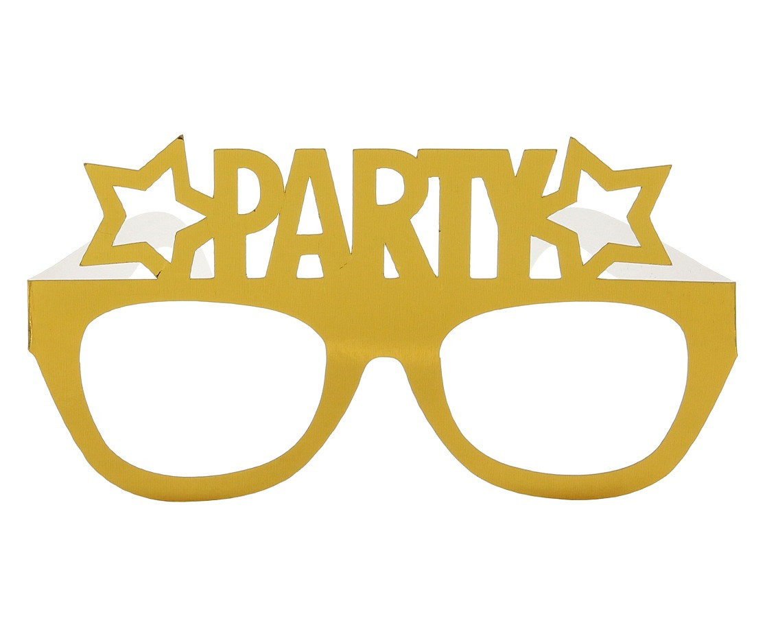 B&C Paper Glasses Party, black, silver, gold, 6 pcs.