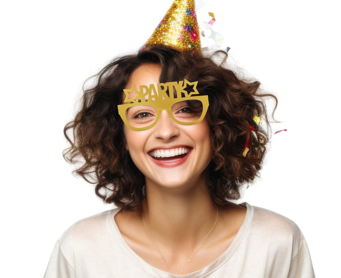 B&C Paper Glasses Party, black, silver, gold, 6 pcs.