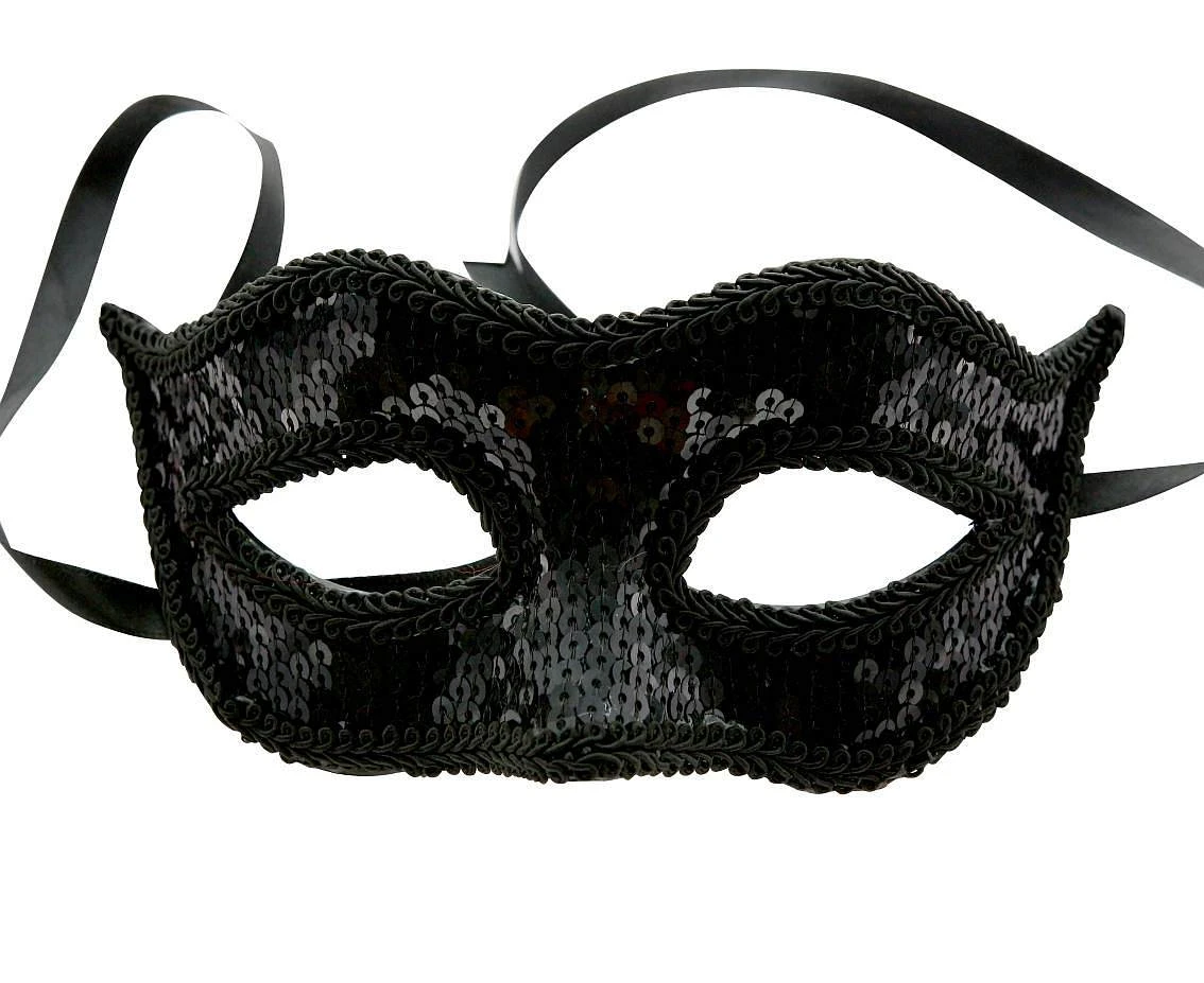 Sequine mask, black