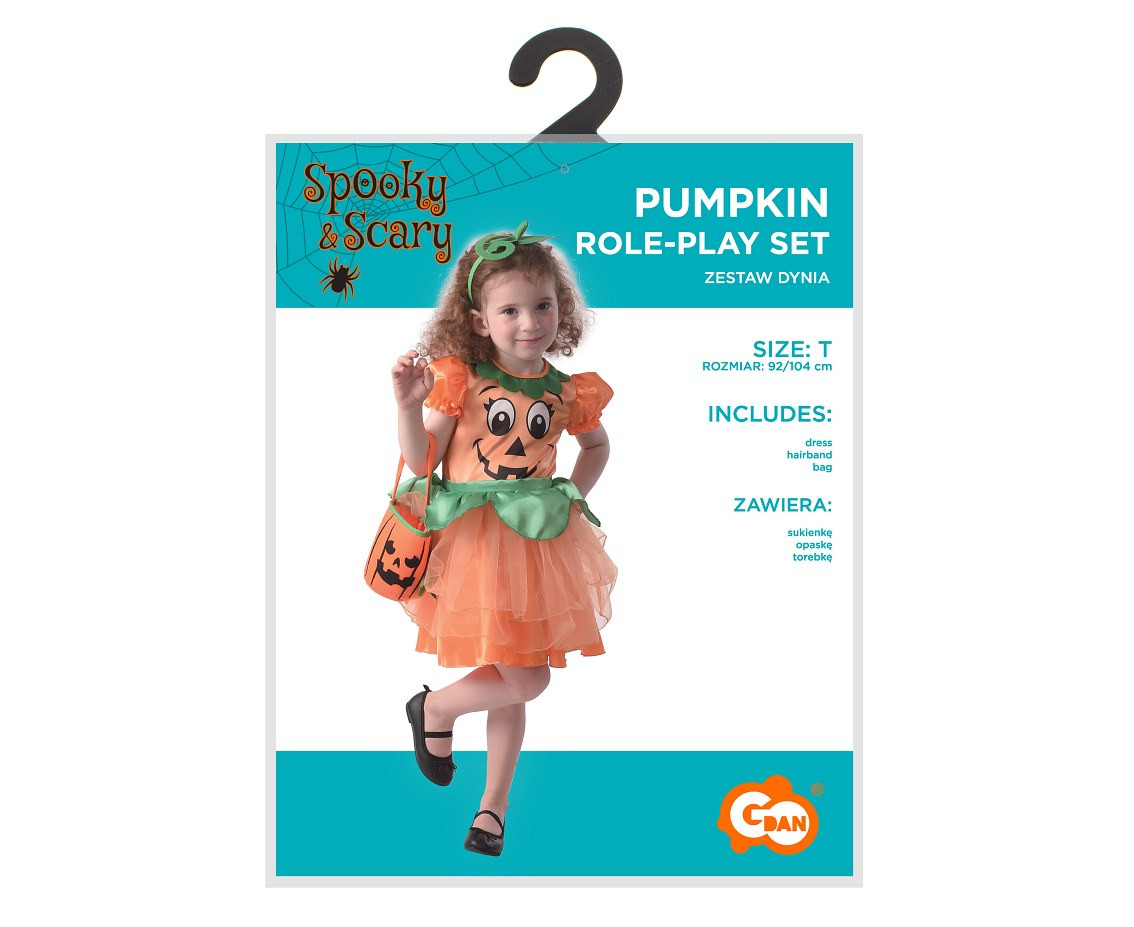 Role play-set for child Pumpkin (dress, hairband, bag), size 92/104 cm
