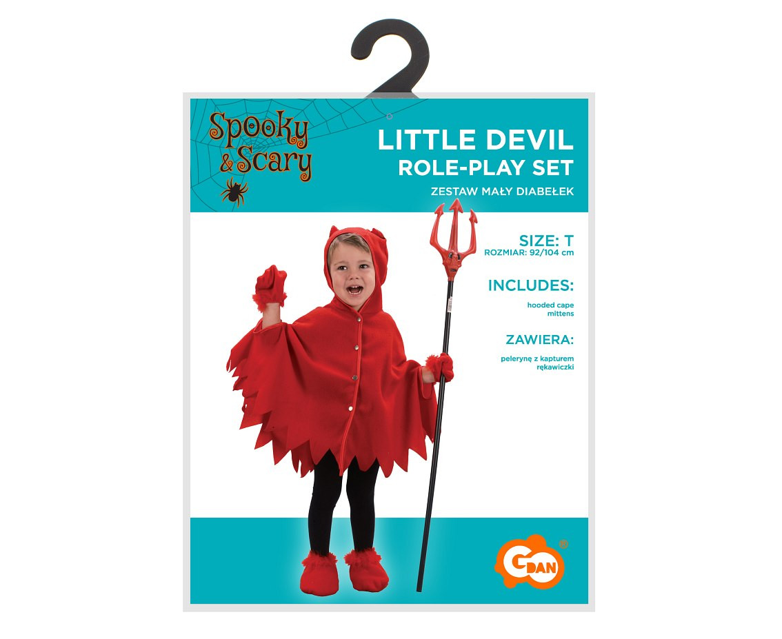Role play-set for child Little Devil (hooded cape, mittens), size 92/104 cm