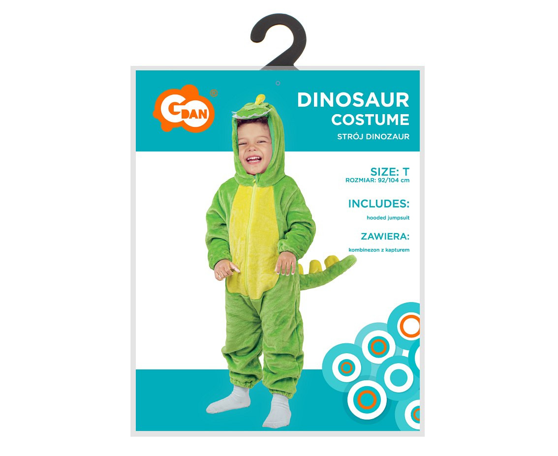 Costume for child Dinosaur (hooded jumpsuit), size 92/104 cm