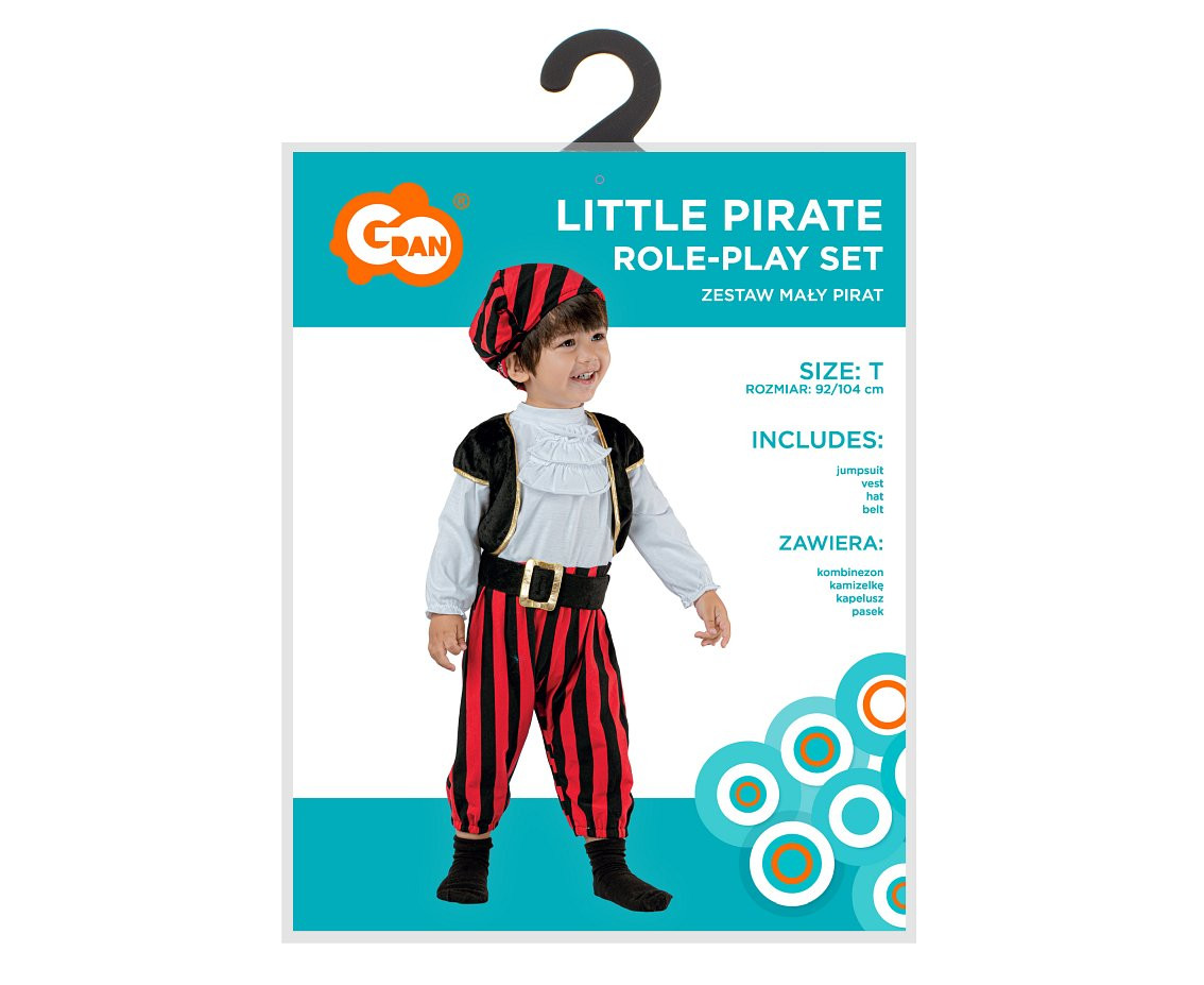Role play-set for child Little Pirate (jumpsuit, vest, hat, belt), size 92/104 cm