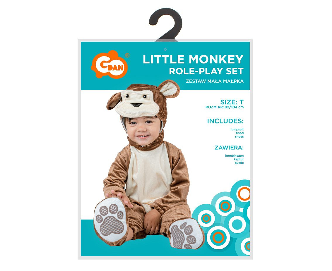 Role play-set for child Little Monkey (jumpsuit, hood, shoes), size 92/104 cm