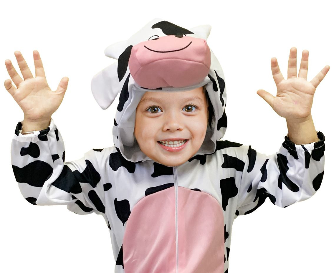 Costume for child Little Cow (hooded jumpsuit), size 92/104 cm