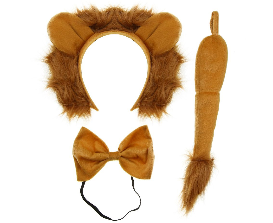 Lion role-play set ( headband, tail, bow tie )