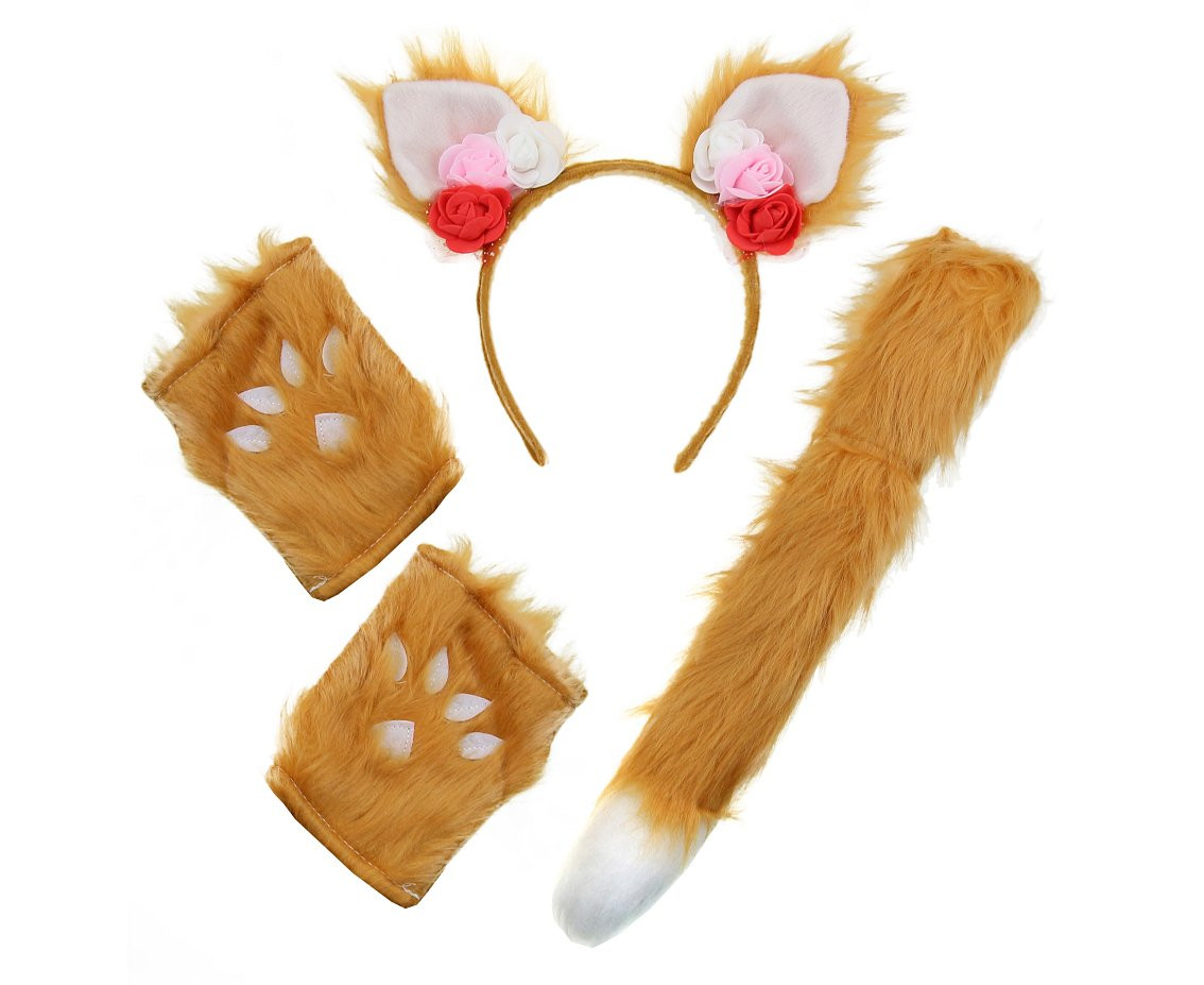 Fox role-play set (headband, tail, wristbands)