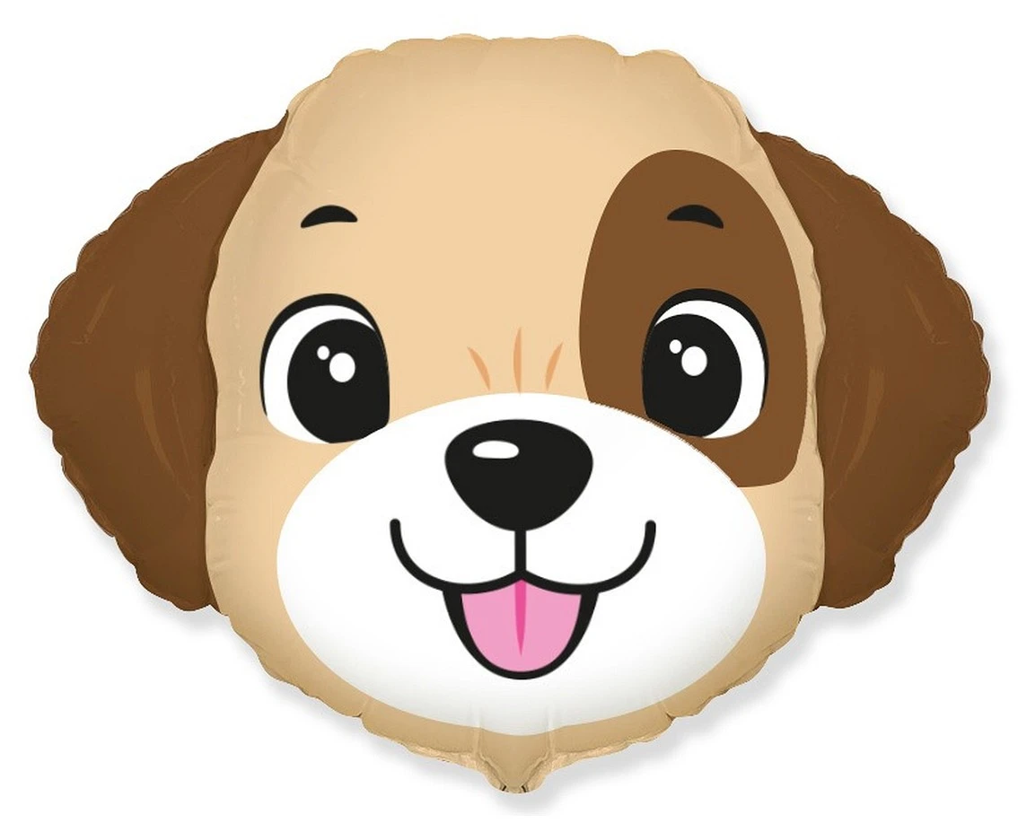 Foil balloon 24" FX - Dog (head),  unpacked (flat)